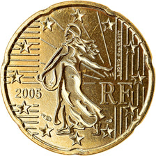 France, 20 Euro Cent, 2005, BU, FDC, Laiton, Gadoury:5., KM:1286