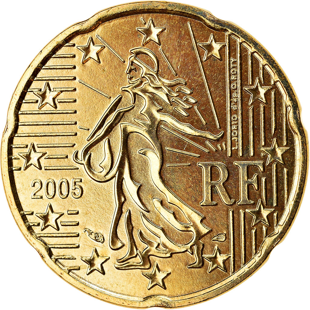 Frankreich, 20 Euro Cent, 2005, BU, STGL, Messing, Gadoury:5., KM:1286