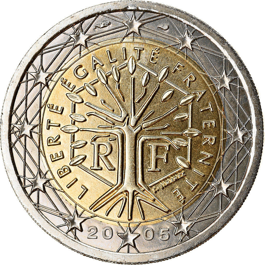 Francja, 2 Euro, 2005, BU, MS(65-70), Bimetaliczny, Gadoury:8., KM:1289