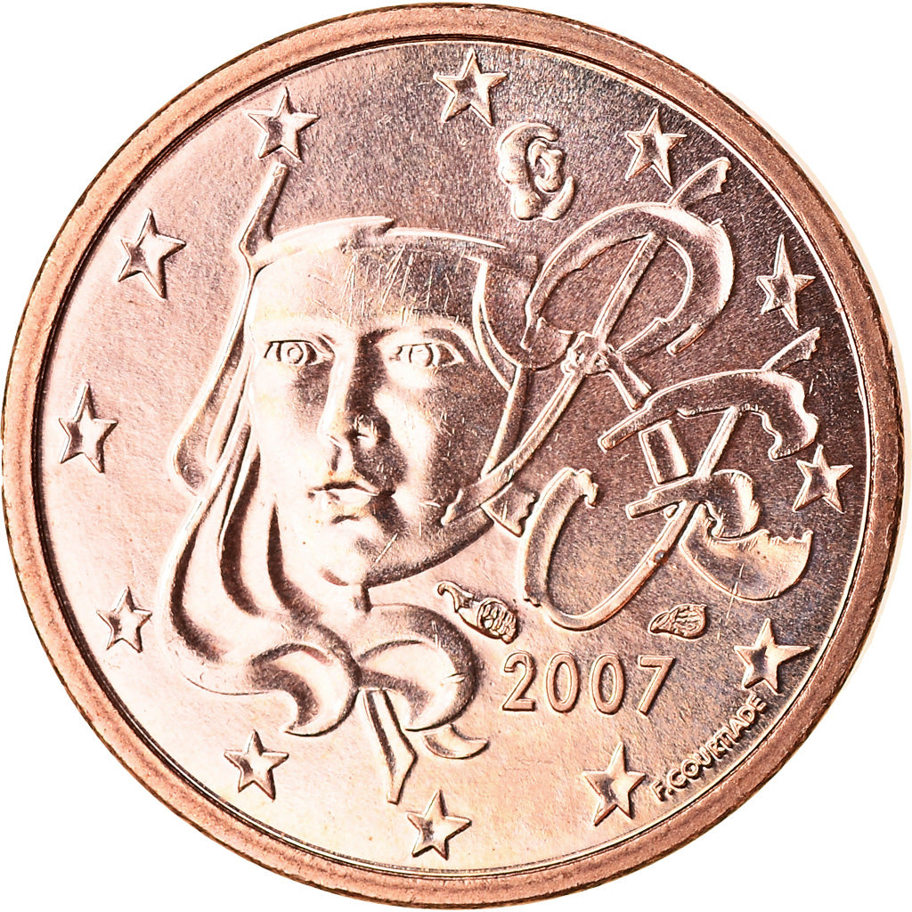 France, Euro Cent, 2007, BU, FDC, Copper Plated Steel, Gadoury:1, KM:1282