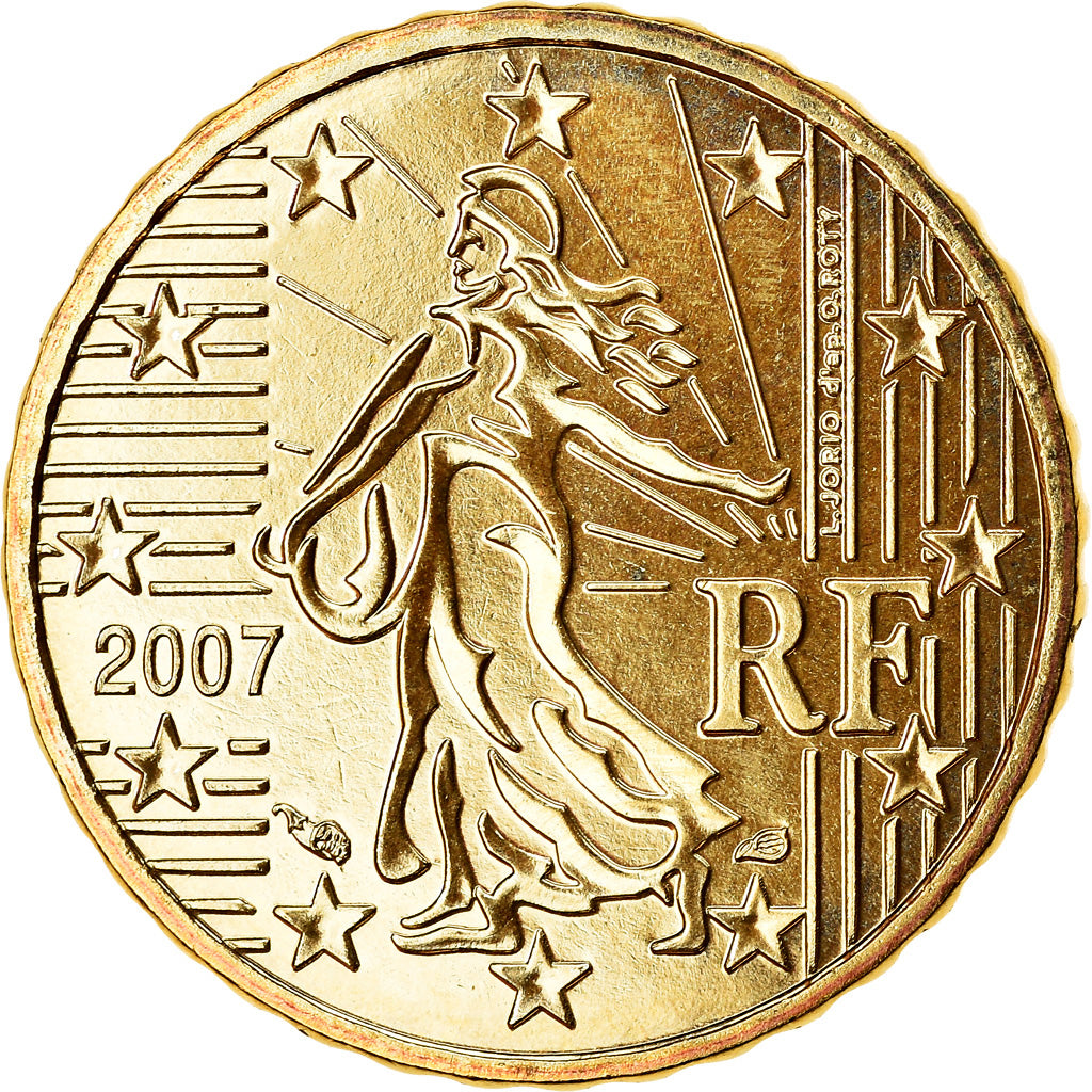 Frankrijk, 10 Euro Cent, 2007, BU, FDC, Tin, Gadoury:4a, KM:1410
