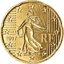 France, 20 Euro Cent, 2007, BU, MS(65-70), Brass, Gadoury:5., KM:1411