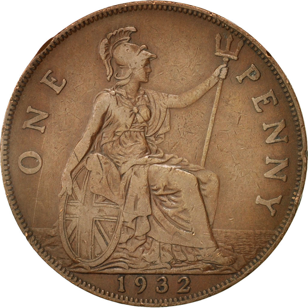 Great Britain, George V, Penny, 1932, EF(40-45), Bronze, KM:838