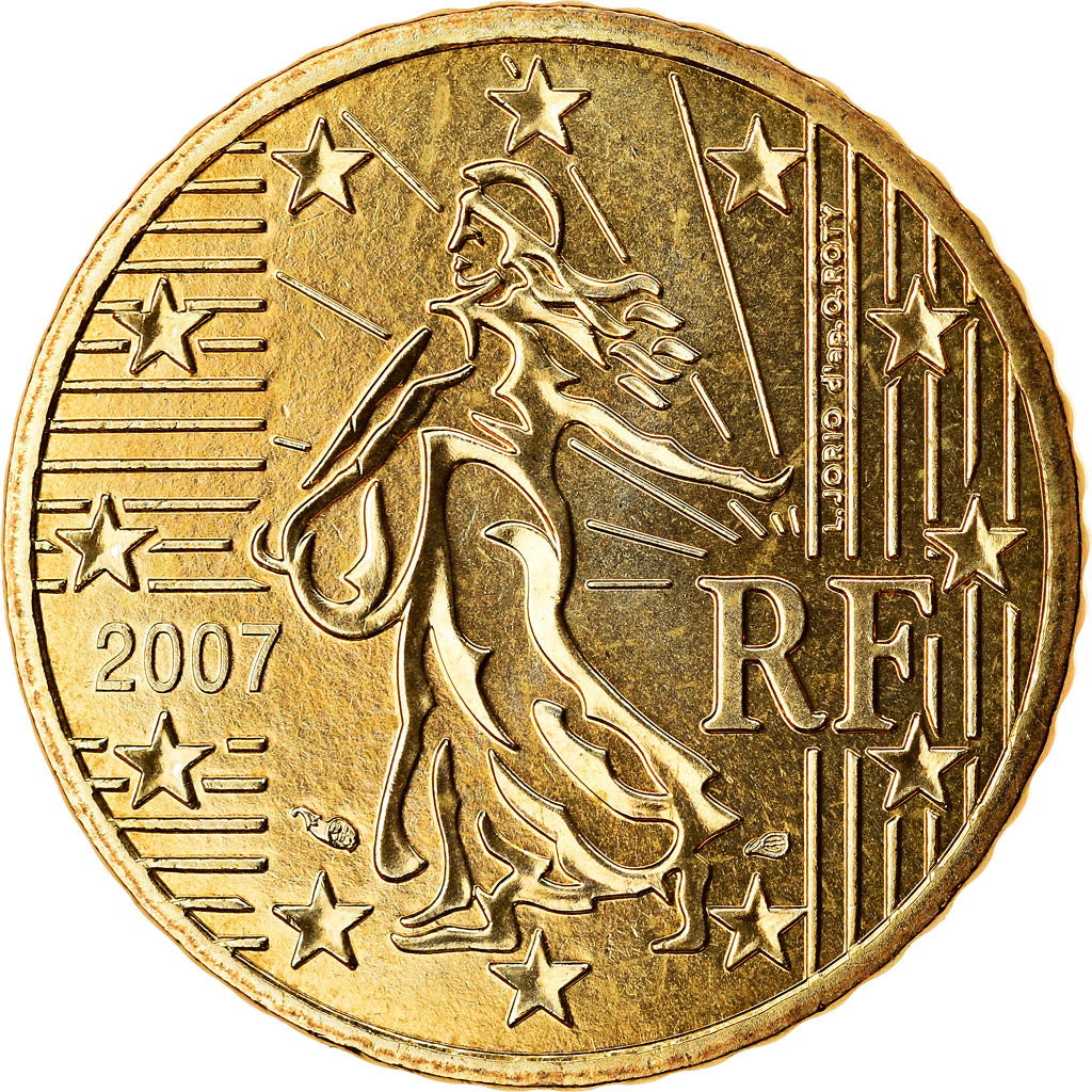 France, 50 Euro Cent, 2007, BU, MS(65-70), Brass, Gadoury:6a., KM:1412