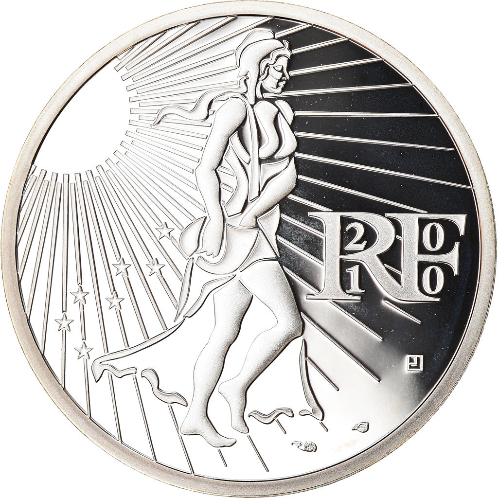 France, 15 Euro, 2010, BE, MS(65-70), Silver, KM:1535