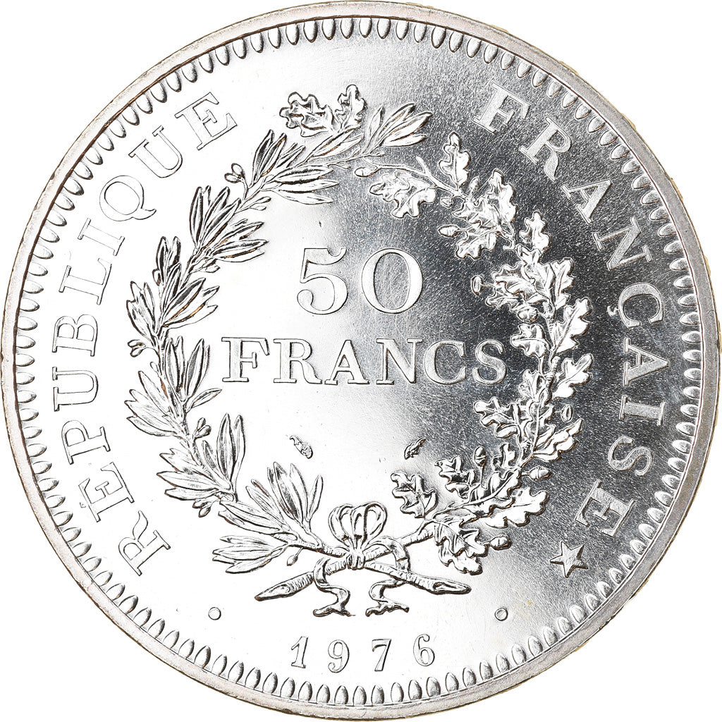 Moneta, Francia, Hercule, 50 Francs, 1976, Paris, FDC, Argento, KM:941.1