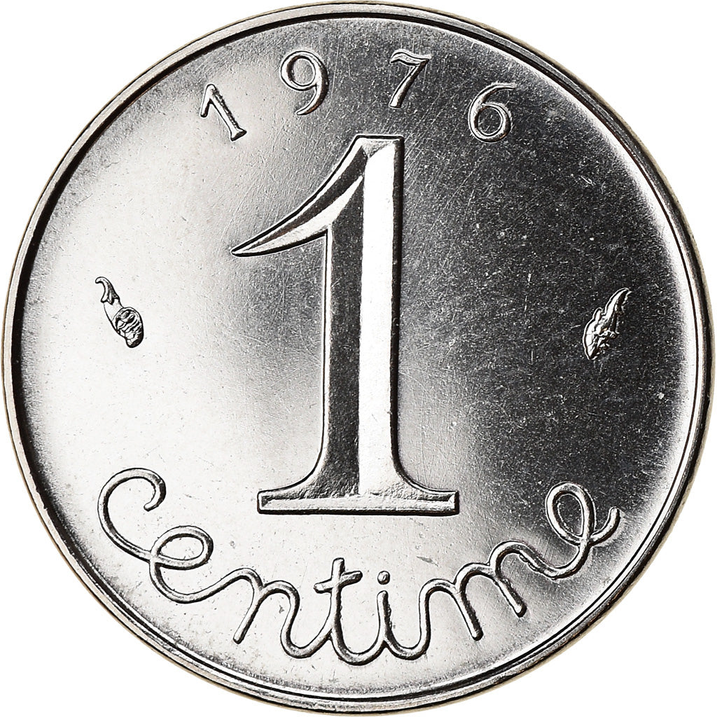 Coin, France, Épi, Centime, 1976, Paris, MS(65-70), Stainless Steel, KM:928