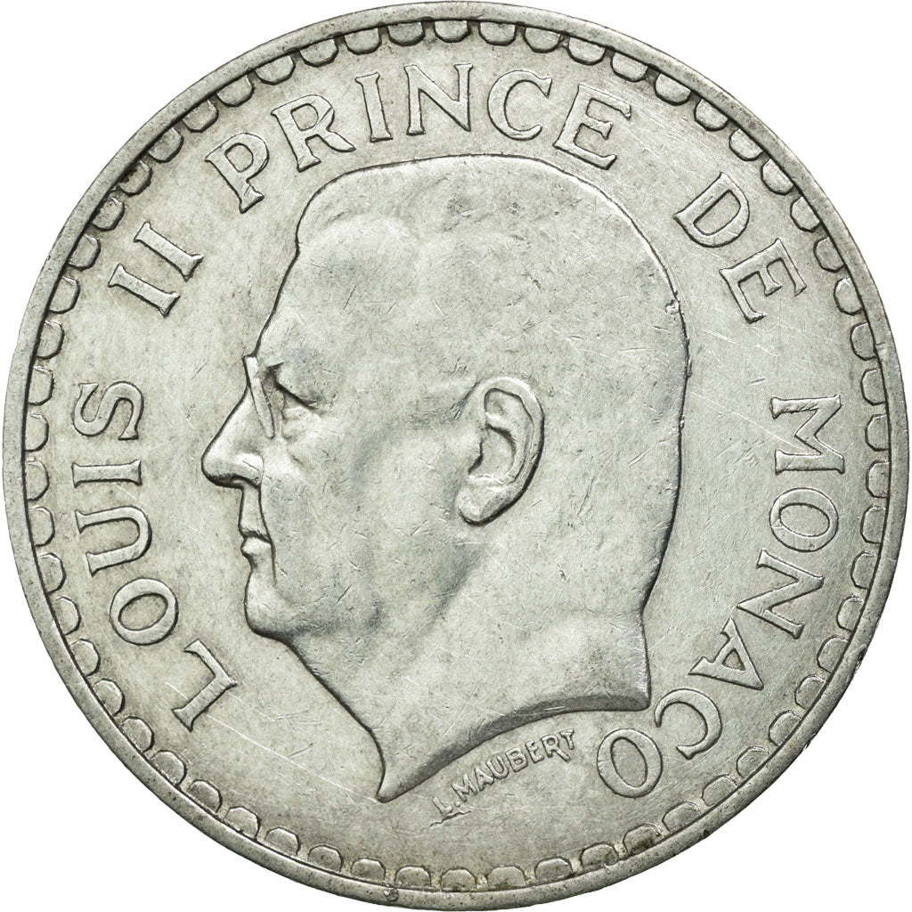 Coin, Monaco, Louis II, 5 Francs, 1945, AU(50-53), Aluminum, KM:122