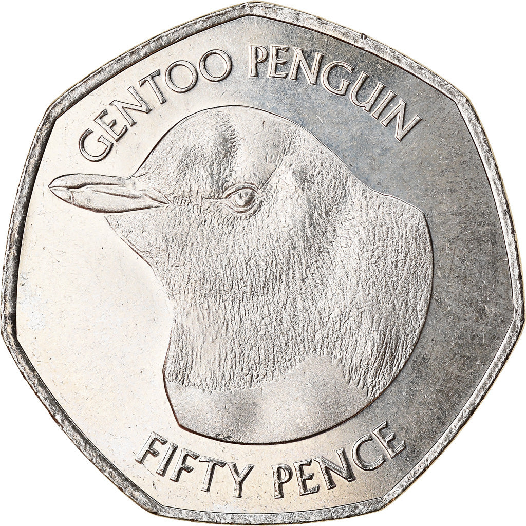 Monnaie, Falkland Islands, 50 Pence, 2018, Pingouins - Manchot Papou, FDC