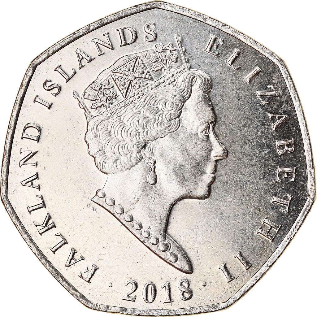 Monnaie, Falkland Islands, 50 Pence, 2018, Pingouins - Manchot Papou, FDC