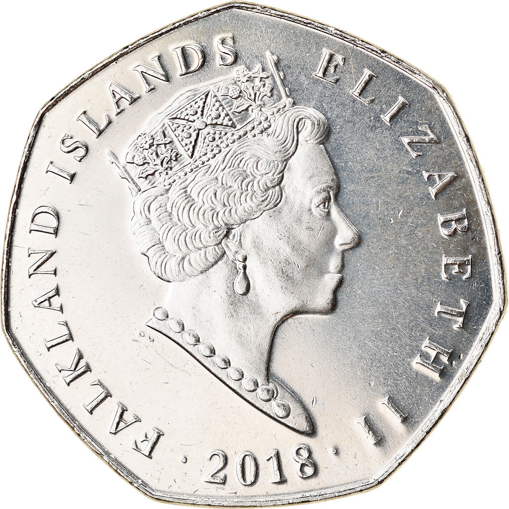 Monnaie, Falkland Islands, 50 Pence, 2018, Pingouins - Manchot sauteur, FDC