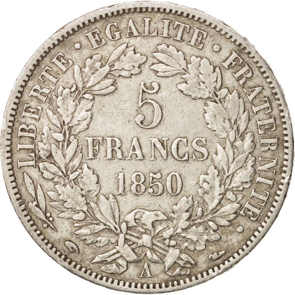 France, Cérès, 5 Francs, 1850, Paris, EF(40-45), Silver, KM:761.1, Gadoury:719