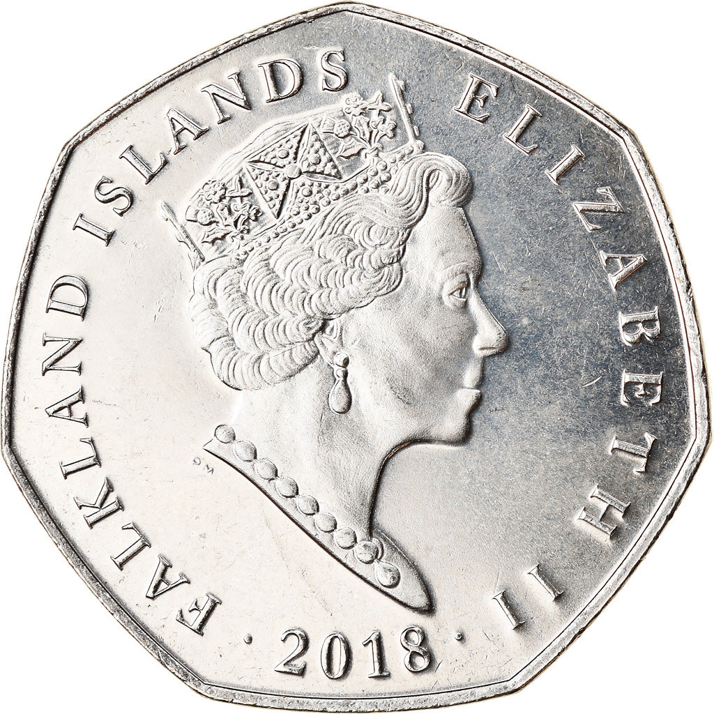 Monnaie, Falkland Islands, 50 Pence, 2018, Pingouins - Manchot de Magellan, FDC