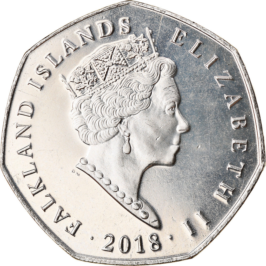 Monnaie, Falkland Islands, 50 Pence, 2018, Pingouins - Manchot Macaroni, FDC