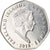 Moneta, Falklandy, 50 Pence, 2018, Pingouins - Manchot Macaroni, MS(65-70)