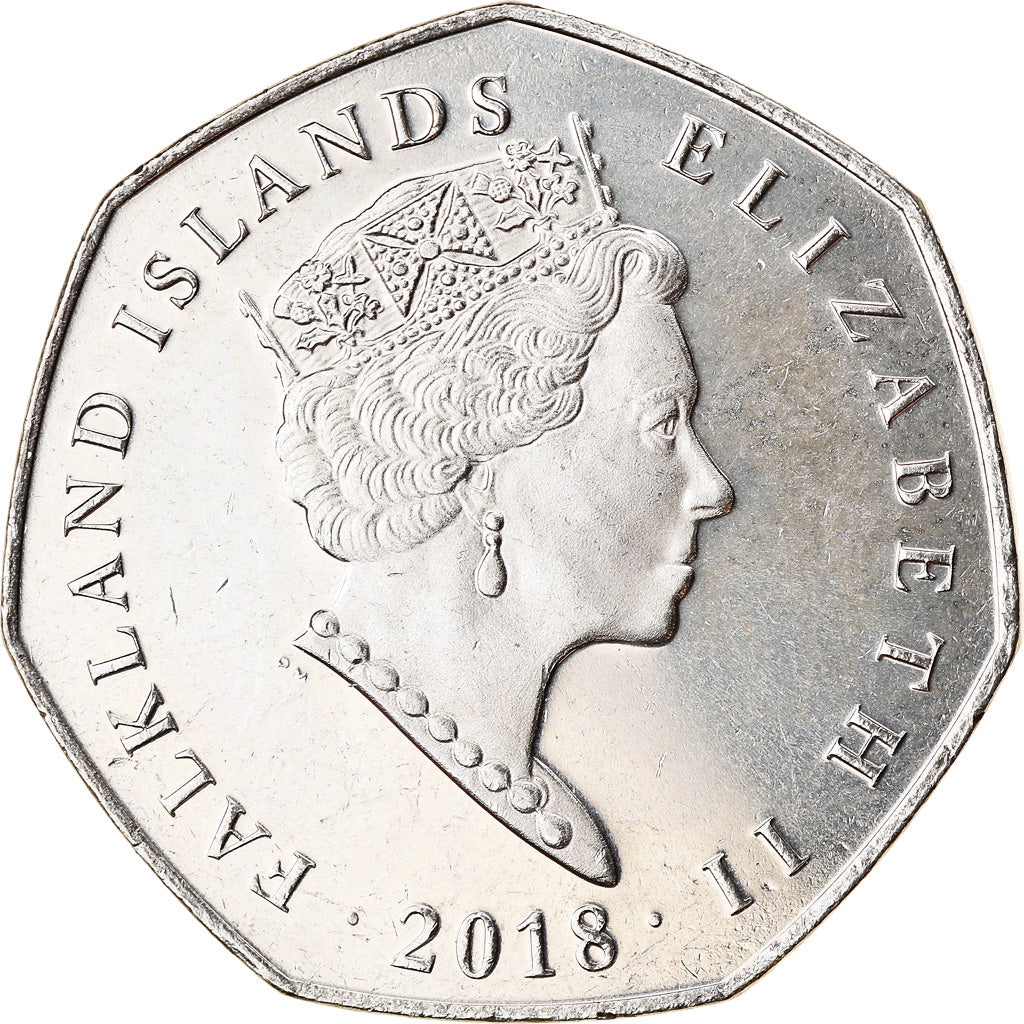 Monnaie, Falkland Islands, 50 Pence, 2018, Pingouins - Manchot royal, FDC