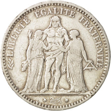 France, Hercule, 5 Francs, 1877, Paris, EF(40-45), Silver, KM:820.1,Gadoury 745a
