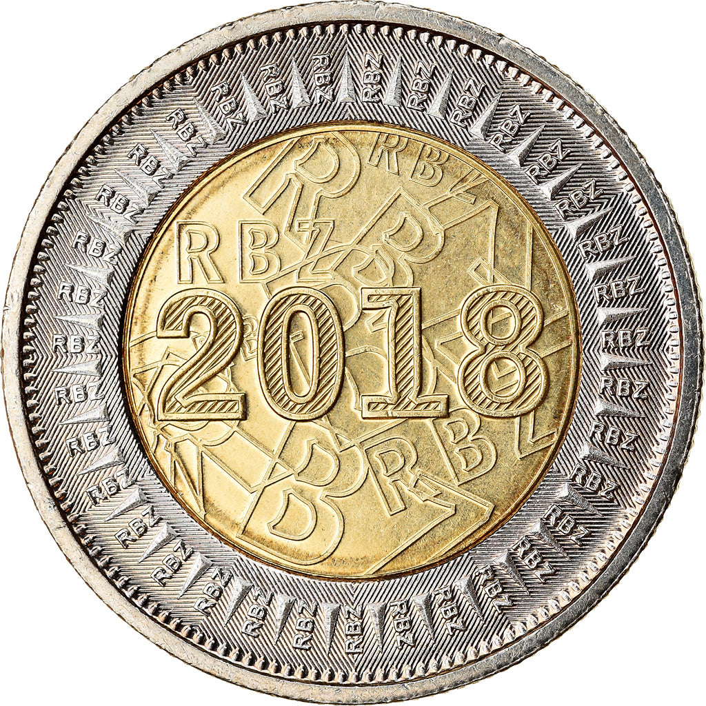 Moneda, Zimbabue, 2 Dollars, 2018, Bond coin, SC, Bimetálico