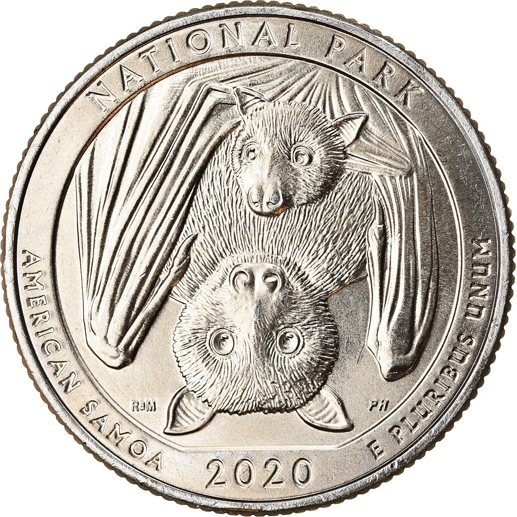 Moneta, Stati Uniti, Quarter, 2020, Denver, American Samoa National Park, SPL