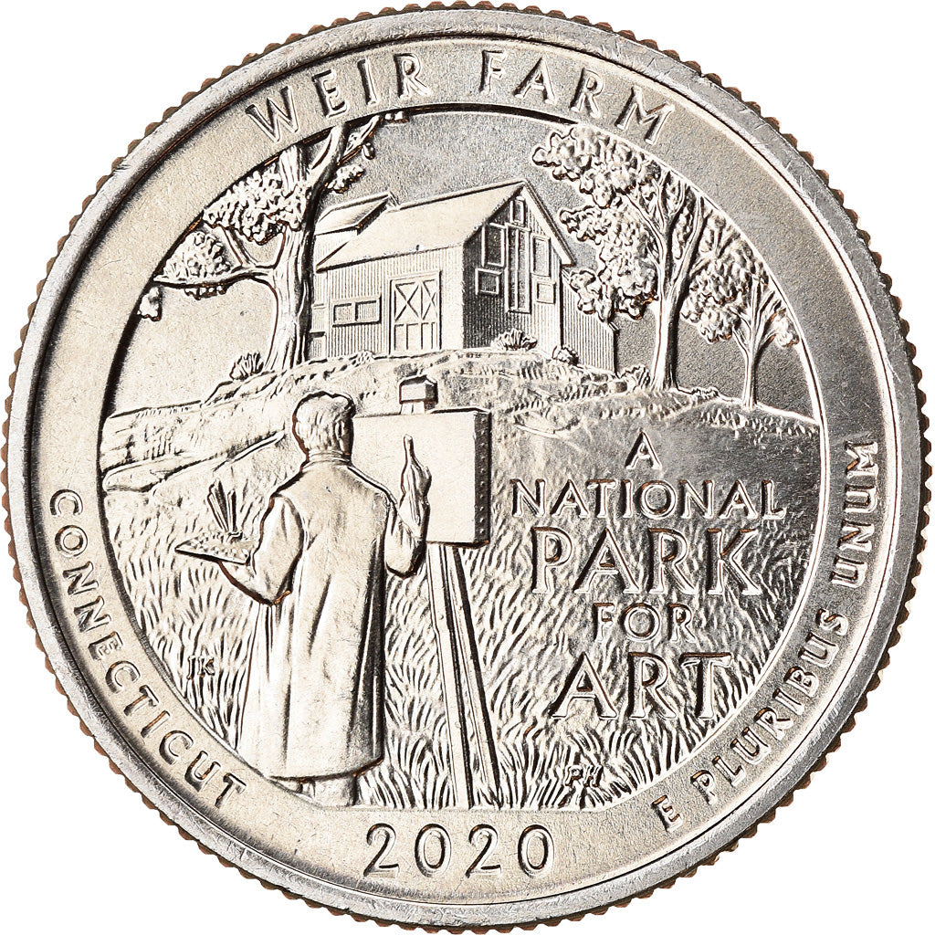 Monnaie, États-Unis, Quarter, 2020, San Francisco, Weir farm - Connecticut