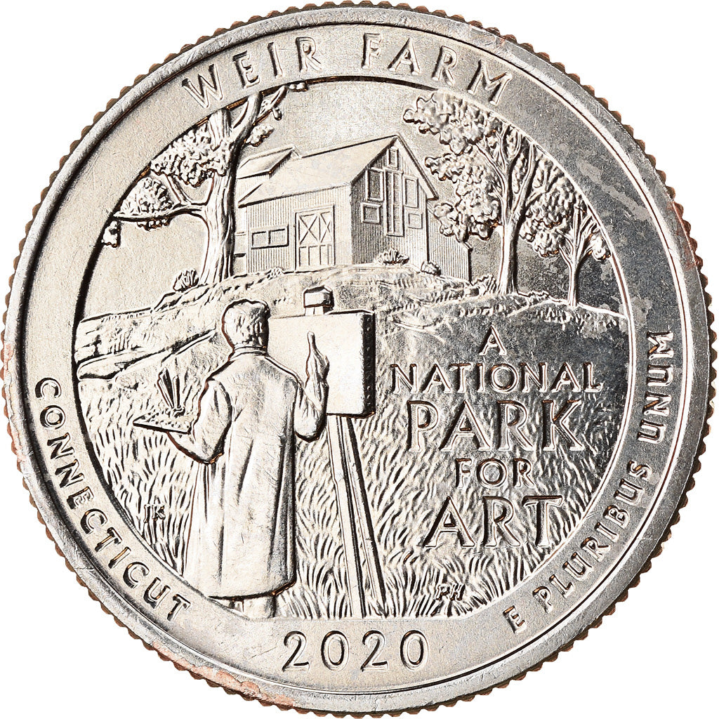 Monnaie, États-Unis, Quarter, 2020, San Francisco, Weir farm - Connecticut