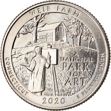Moneta, USA, Quarter, 2020, San Francisco, Weir farm - Connecticut, MS(63)