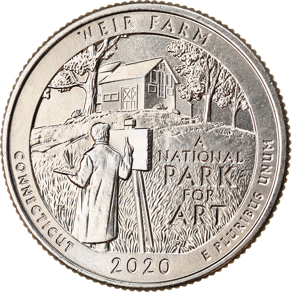 Monnaie, États-Unis, Quarter, 2020, San Francisco, Weir farm - Connecticut