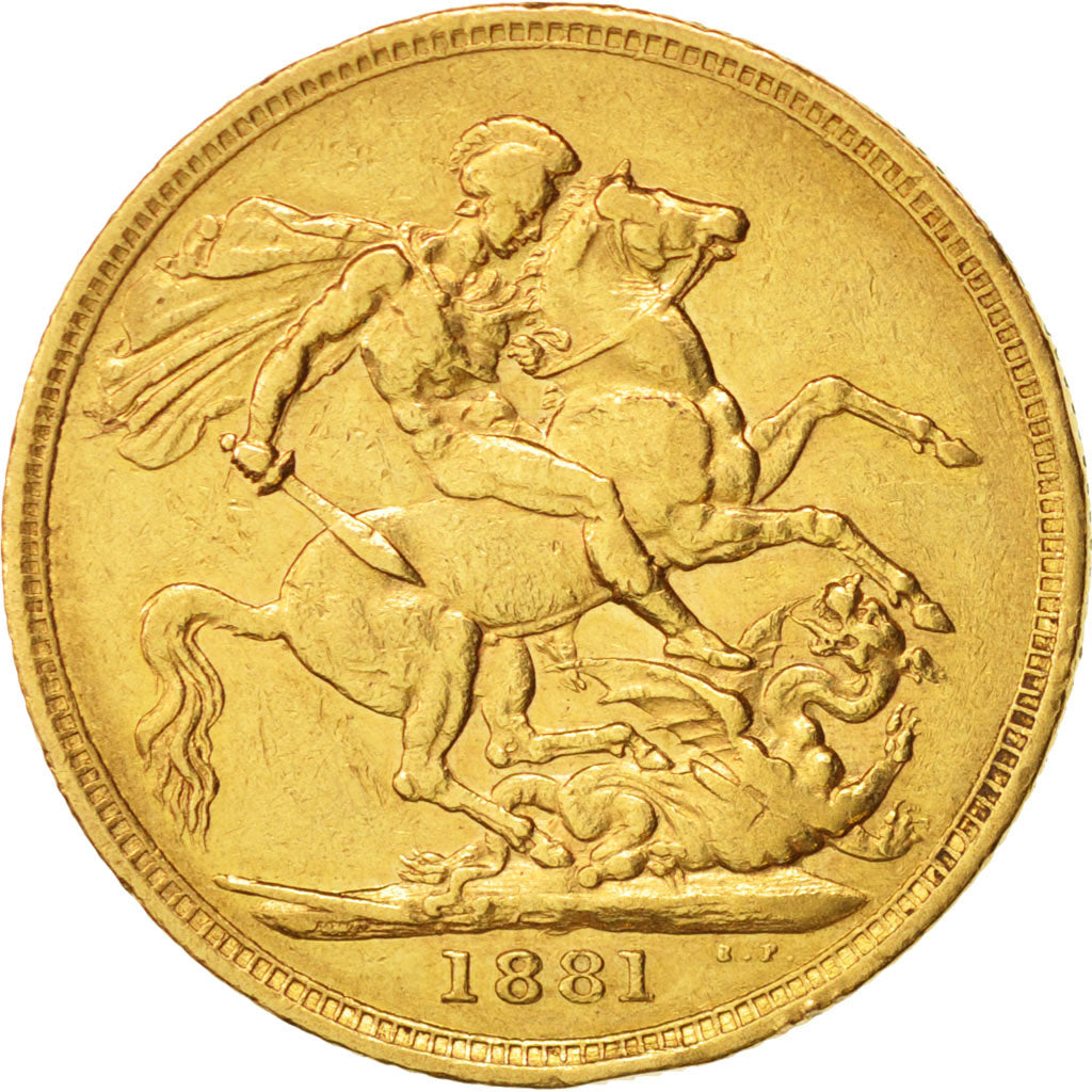 Australia, Victoria, Sovereign, 1881, Melbourne, EF(40-45), Gold, KM:7