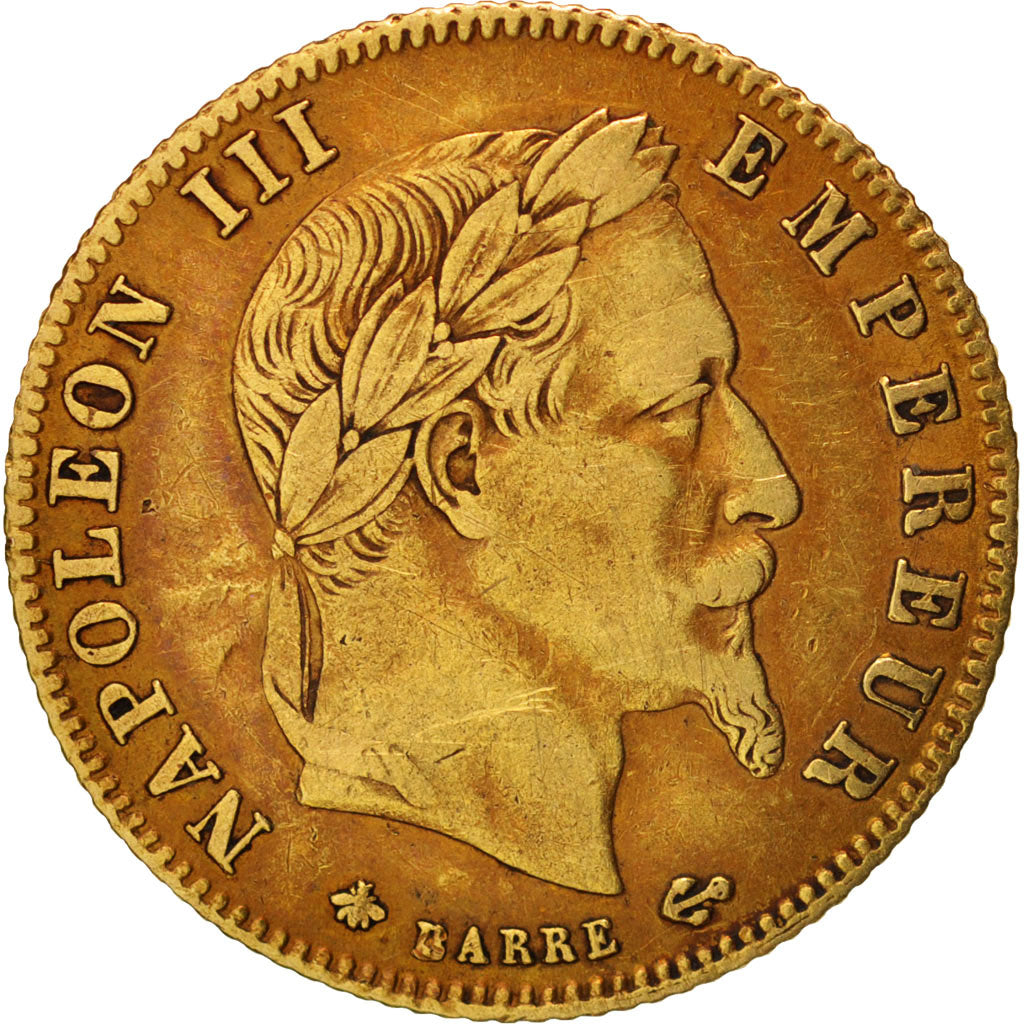 France, Napoleon III, 5 Francs, 1868, Paris, TTB, Or, KM:803.1, Gadoury 1002