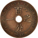 FRENCH INDO-CHINA, Cent, 1910, Paris, VF(30-35), Bronze, KM:12.1, Lecompte:68