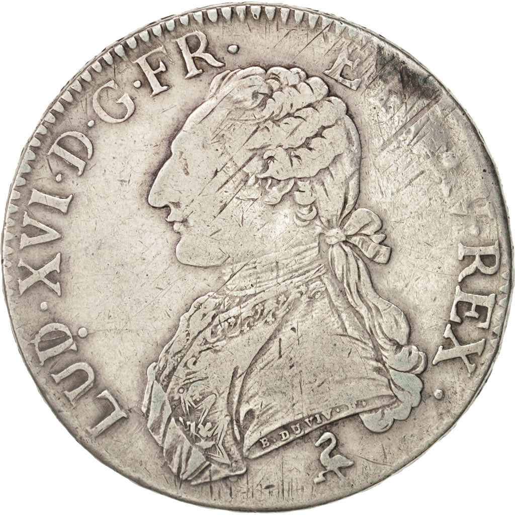France,Louis XVI,Écu aux branches d'olivier,1784,Paris,VF(20-25),KM 564.1