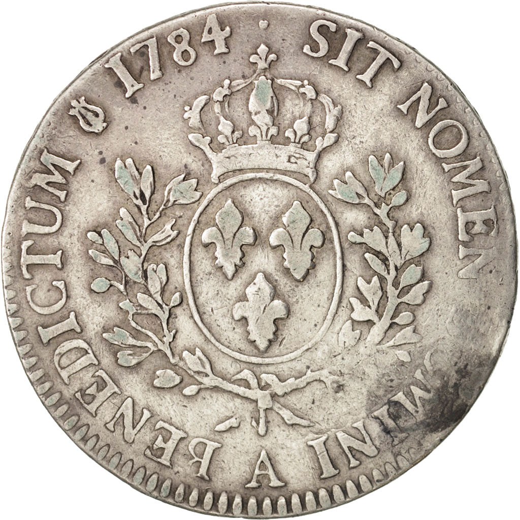 France,Louis XVI,Écu aux branches d'olivier,1784,Paris,VF(20-25),KM 564.1