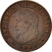 France, Napoleon III, Centime, 1861, Strasbourg, AU(50-53), KM 795.2, Gadoury 87