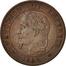 France, Napoleon III, 2 Centimes, 1862, Bordeaux,AU(50-53),KM 797.3, Gadoury 104
