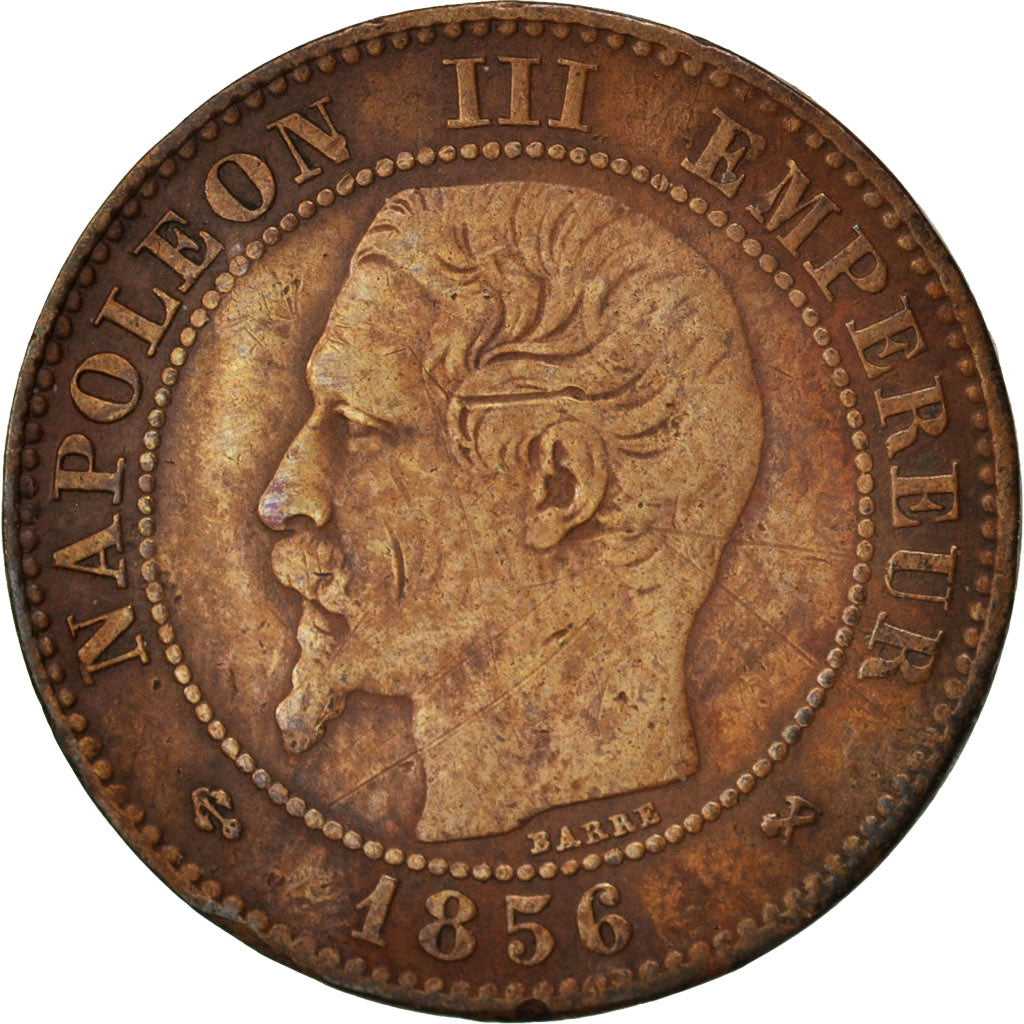 France, Napoleon III, 5 Centimes, 1856, Rouen, VF(30-35), KM 777.2, Gadoury 103