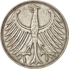 GERMANY - FEDERAL REPUBLIC, 5 Mark, 1951, Stuttgart, EF(40-45), Silver, KM:112.1
