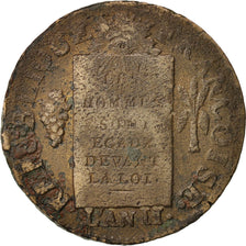 Moneta, Francia, Sol aux balances françoise, Sol, 1793, Lille, MB, Bronzo
