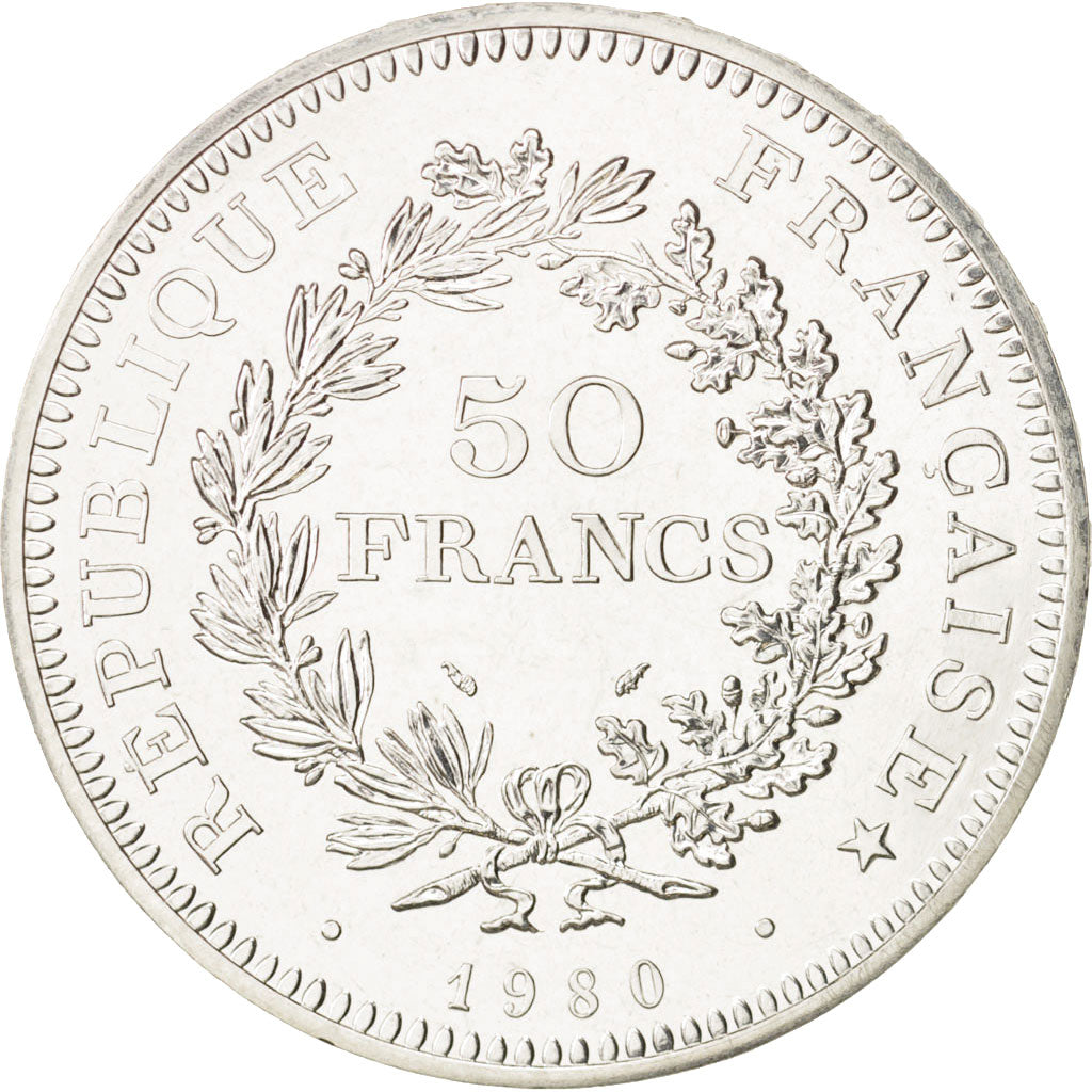 France, Hercule, 50 Francs, 1980, Paris, MS(65-70), Silver, KM:941.1,Gadoury 882