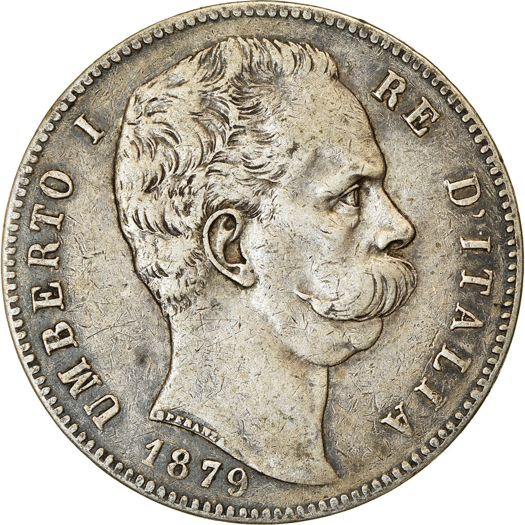 Coin, Italy, Umberto I, 5 Lire, 1879, Rome, EF(40-45), Silver, KM:20