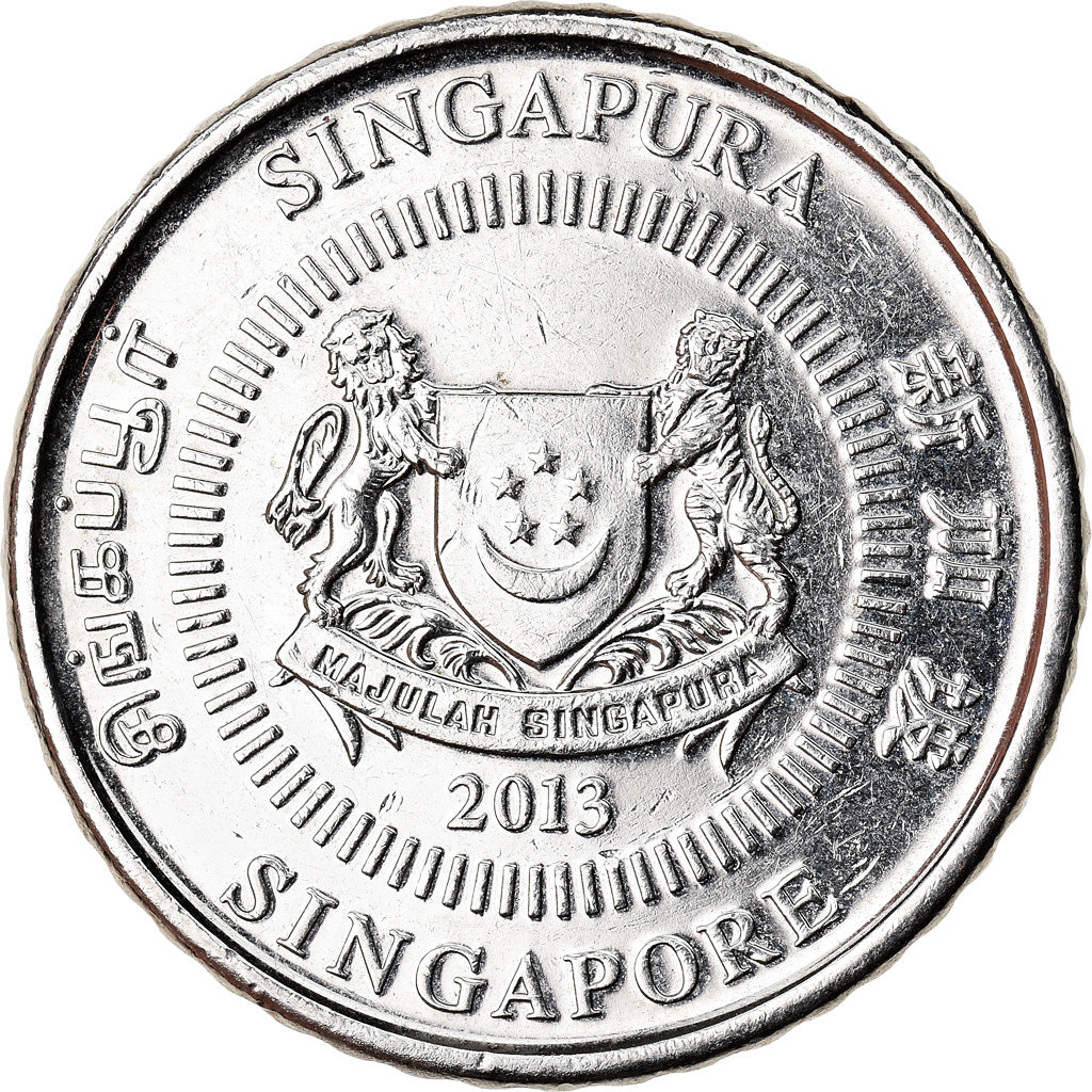 Münze, Singapur, 50 Cents, 2013, Singapore Mint, SS+, Copper-nickel