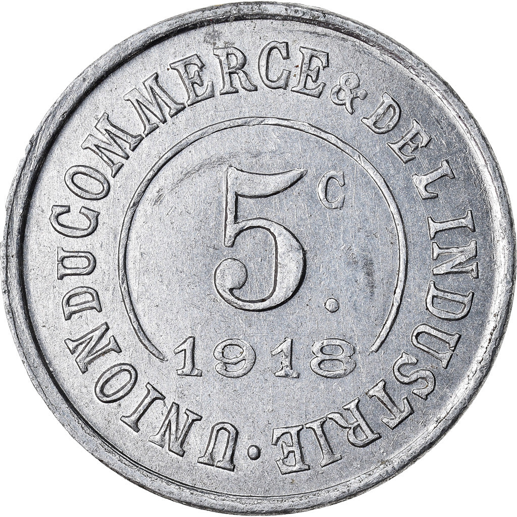 Coin, France, Union du Commerce et de l'Industrie, Poissy, 5 Centimes, 1918