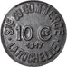 Coin, France, Société du Commerce, La Rochelle, 10 Centimes, 1917, EF(40-45)