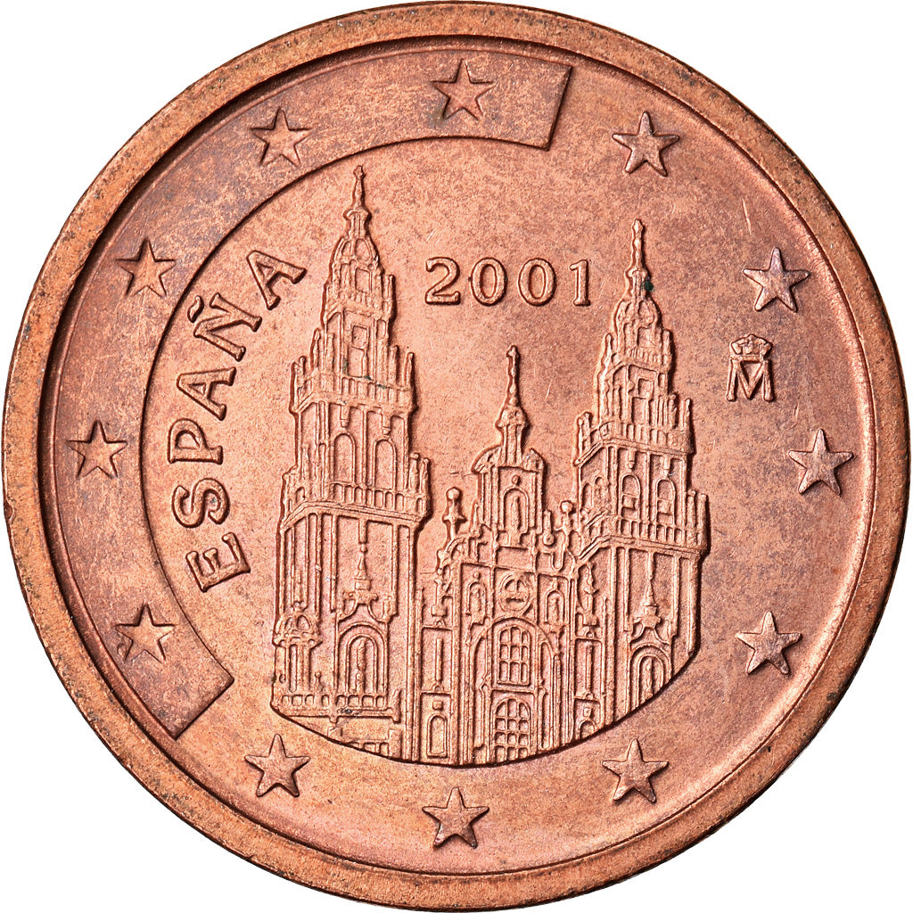 Espagne, 2 Euro Cent, 2001, TTB, Copper Plated Steel, KM:1041