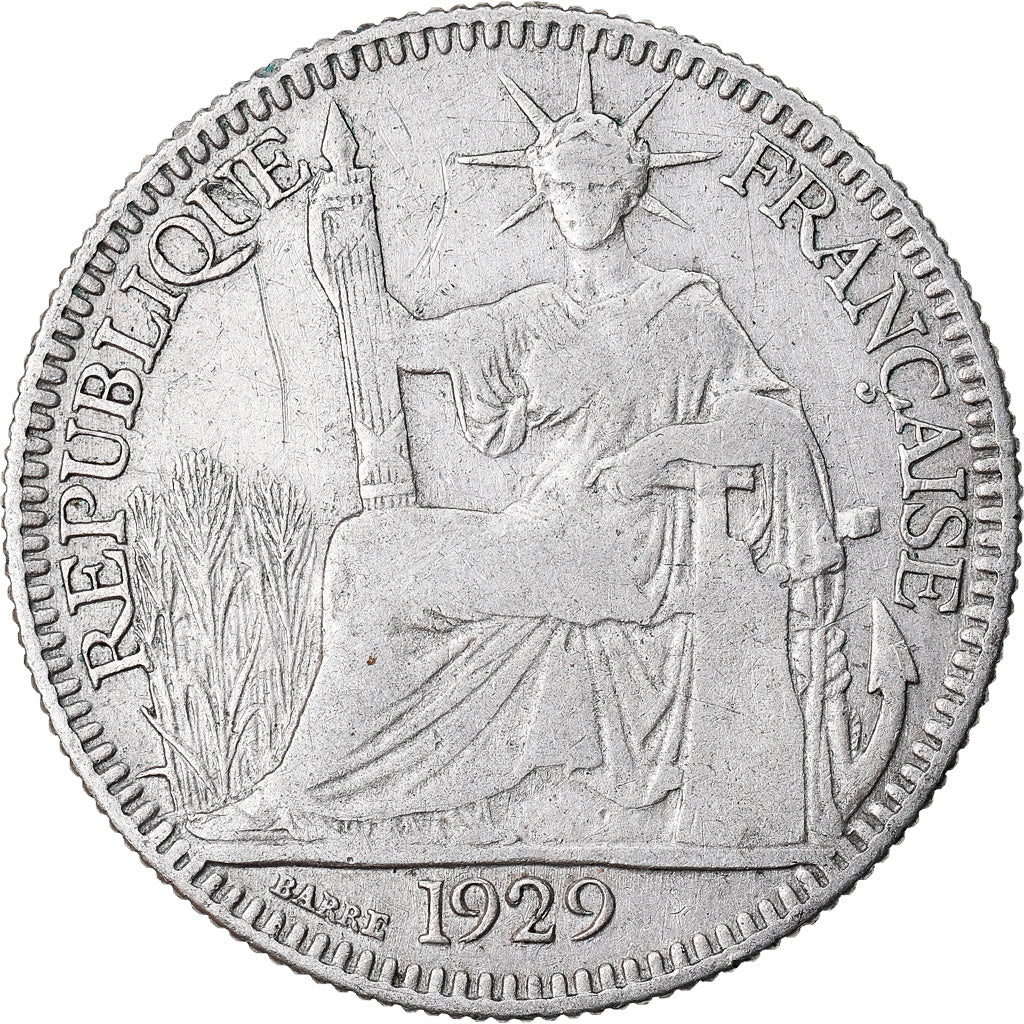 Coin, FRENCH INDO-CHINA, 10 Cents, 1929, Paris, VF(20-25), Silver, KM:16.1