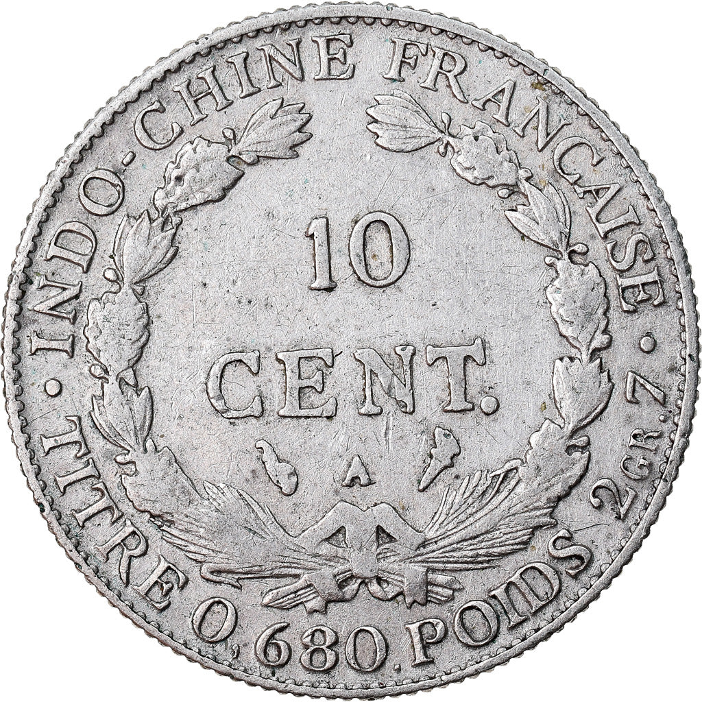 Coin, FRENCH INDO-CHINA, 10 Cents, 1929, Paris, VF(20-25), Silver, KM:16.1