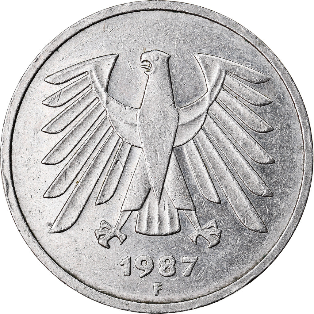 Coin, GERMANY - FEDERAL REPUBLIC, 5 Mark, 1987, Stuttgart, EF(40-45)