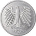 Coin, GERMANY - FEDERAL REPUBLIC, 5 Mark, 1992, Munich, EF(40-45), Copper-Nickel