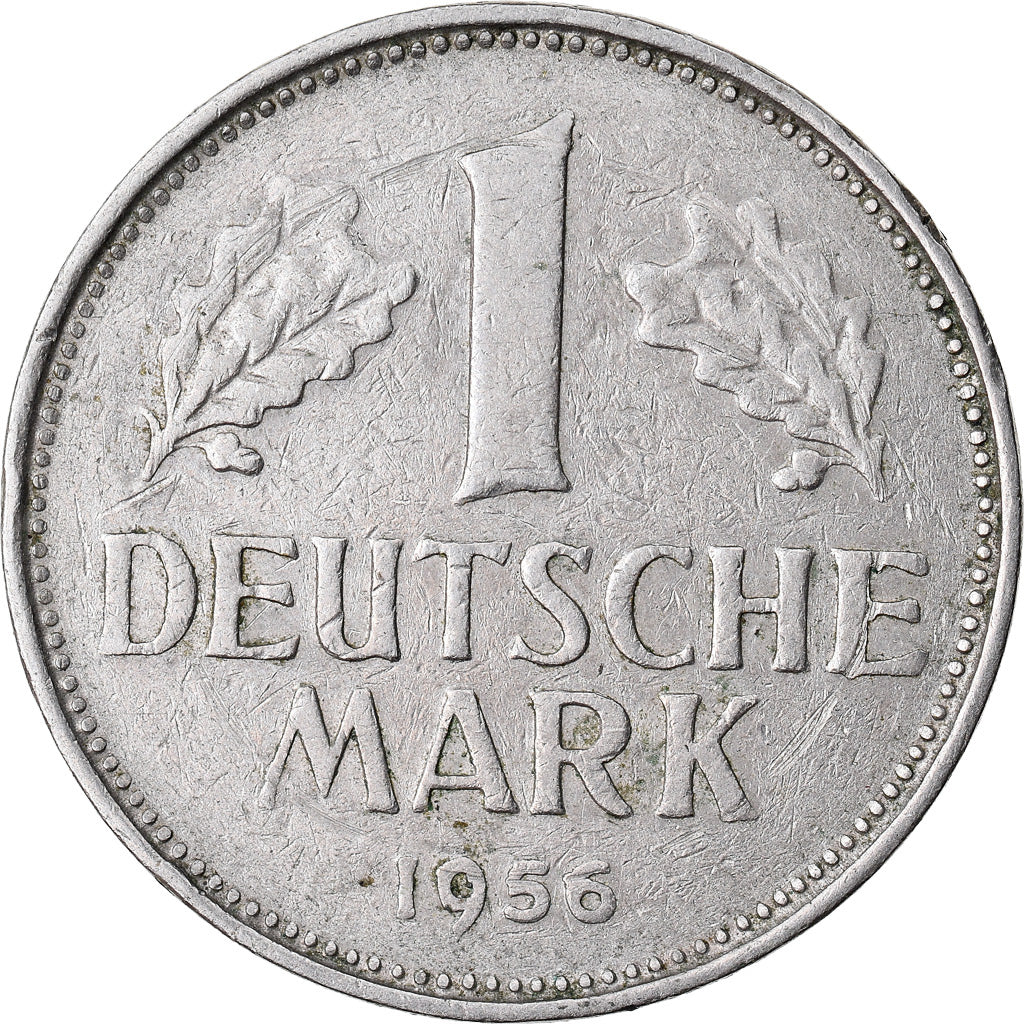 Moneda, ALEMANIA - REPÚBLICA FEDERAL, Mark, 1956, Karlsruhe, MBC, Cobre -