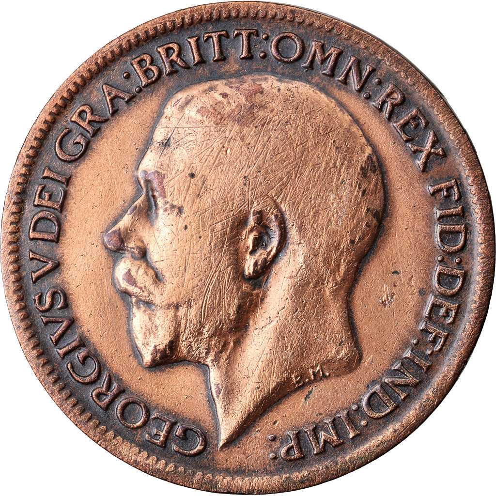 Coin, Great Britain, George V, Farthing, 1917, VF(20-25), Bronze, KM:808.1