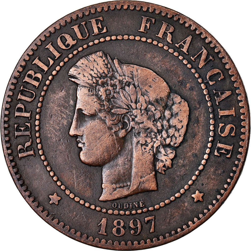 Coin, France, Cérès, 5 Centimes, 1897, Paris, EF(40-45), Bronze, KM:821.1